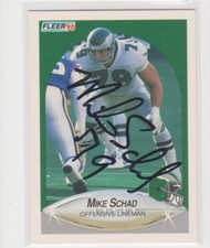MIKE SCHAD PHILADELPHIA EAGLES QUEENS CANADA UNIVERSITY AUTOGRAPHED CARD