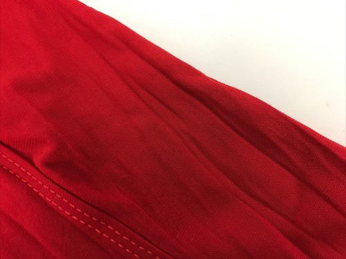 Vivid Vest Red Size 10 Long Line Sleeveless Beaded Neckline Crinkle Stretch - Picture 11 of 15