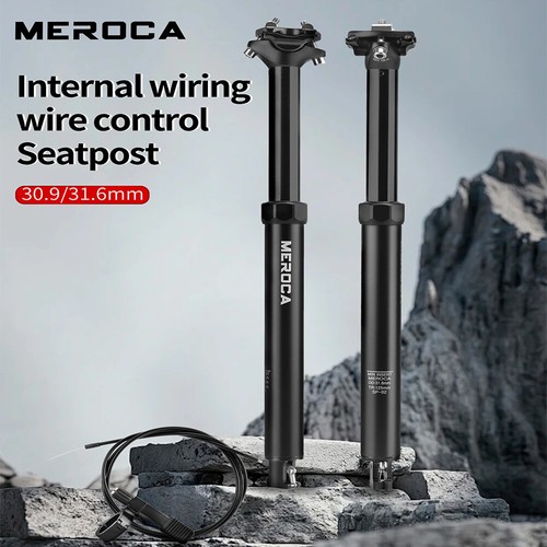 MEROCA Bike Dropper Seat Post Internal 125mm Travel Wire Control Lift ...