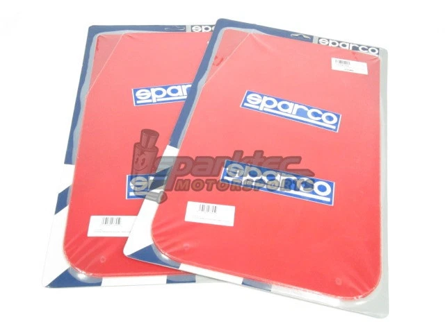 Juego de 4 guardabarros universales Sparco rojo con logotipo azul/blanco coche/camión/SUV NUEVO Foto 2 de 2
