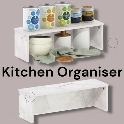 Organizer Küchenregal Regal Arbeitsplatte 48 cm Marmor weiß freistehend UK