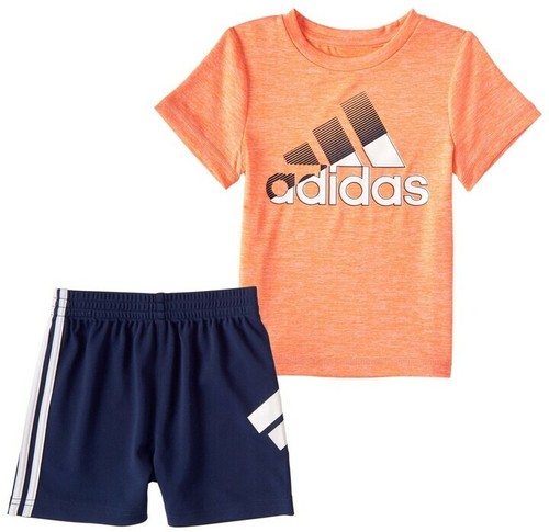 New Adidas Baby Boys Motion T-shirt and Shorts Set MSRP $40