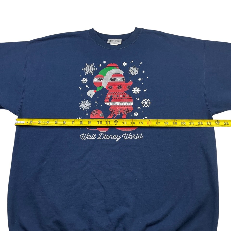 Disney Parks Walt Disney World Mickey Mouse Christmas Sweatshirt Navy
