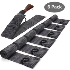 6 Pack 54" Gun Sock Protection Cover Storge Sleeve Silicone Treated Dark Gray