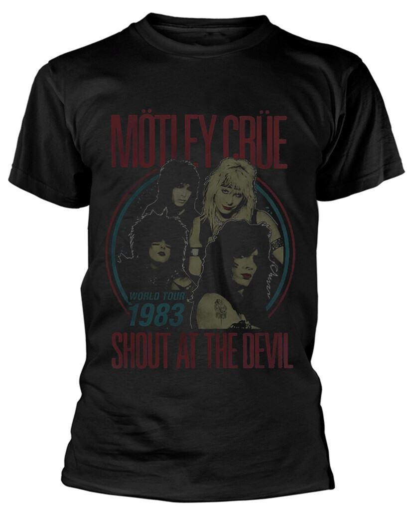 Motley Crue Shout At The Devil 83 Tour Black T-Shirt NEW OFFICIAL