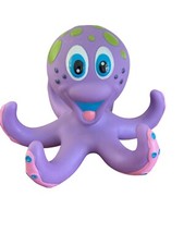Nuby Purple Pink Octopus Bath Toy Green Spots Rubber Tub Toy Floating