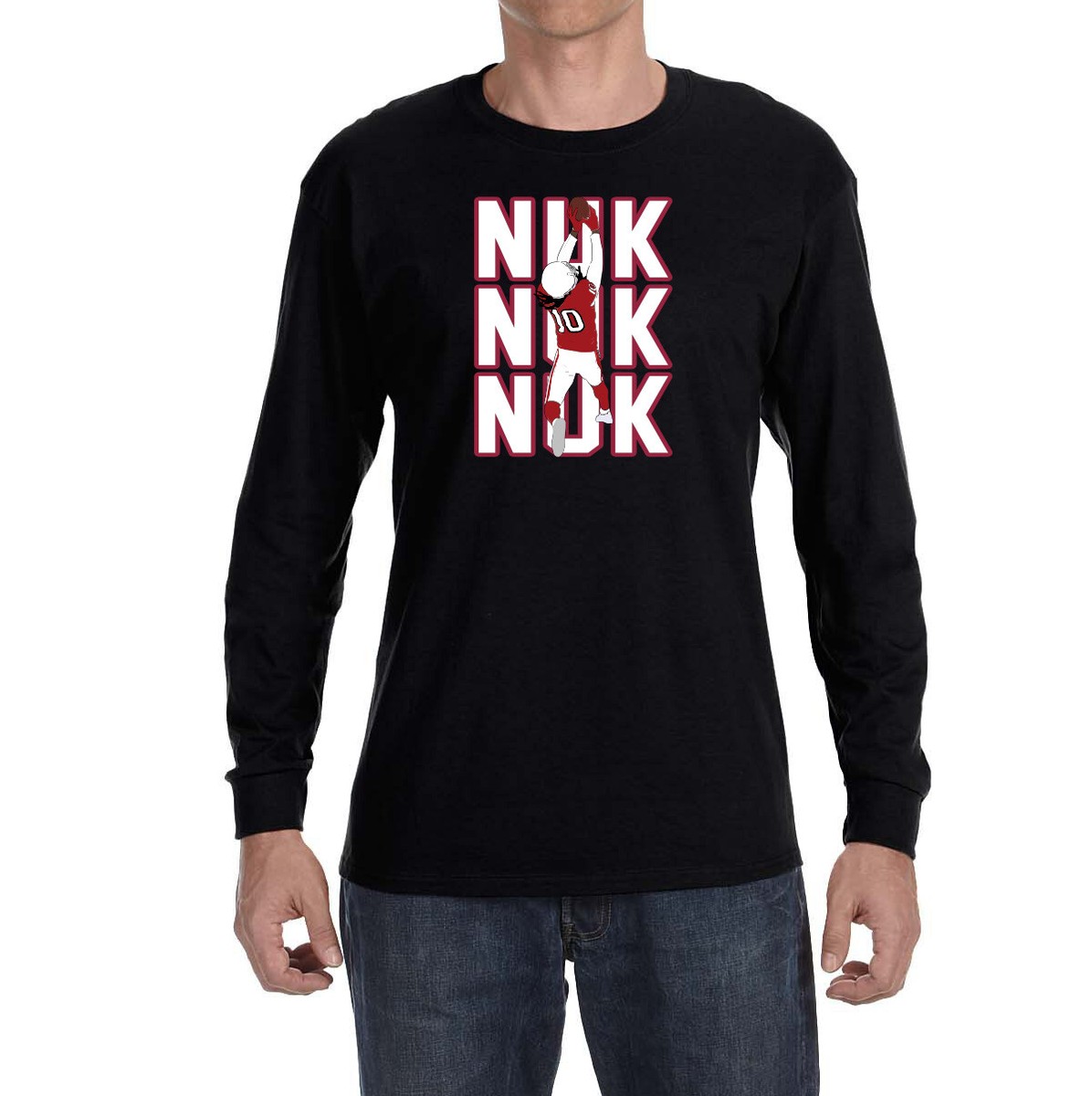 Arizona Cardinals DeAndre Hopkins Nuk Text Pic Long sleeve shirt