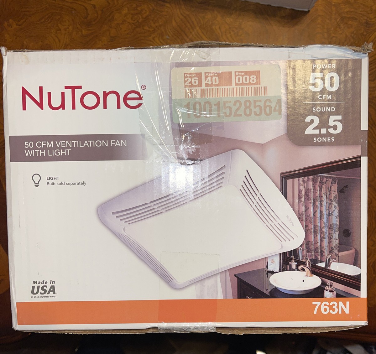 Nutone 763N BROAN 50 CFM Ceiling Bathroom Exhaust Fan with Light  26715237791 | eBay