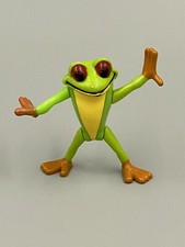 Rainforest Cafe 3.5 Tree Frog Figure Green Yellow Tropical PVC Animal Toy