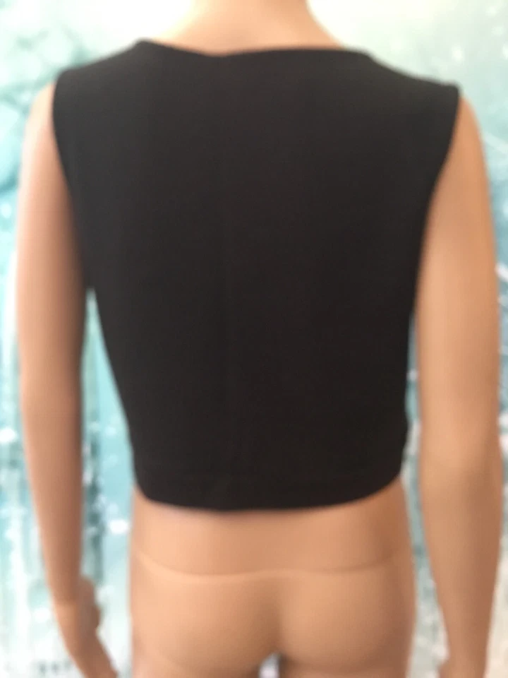 Lipsy black jersey crop sleeveless top UK 16 unworn / washed - Image 2 of 4