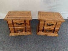 Pair of Vintage Oak Nightstands Side End Tabl...