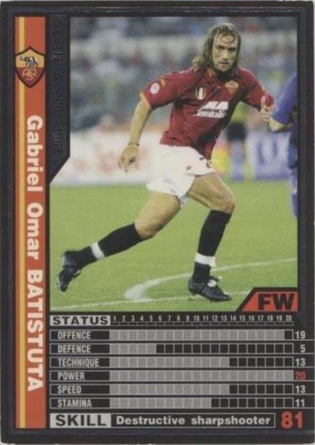 2019 Panini WCCF Footista 2001 Legends Gabriel Batistuta AS Roma