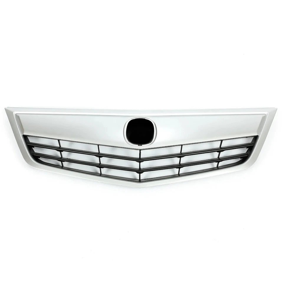 Parrilla superior del parachoques delantero con moldura plateada para Acura TSX 2011 2012 2013 2014 Foto 4 de 4
