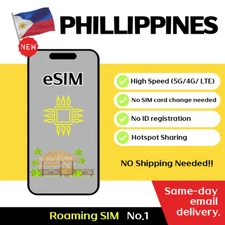 Philippines Travel eSIM - 5G, 500MB /Day, 1GB/Day , 2GB/Day Unlimited, 12-20Days