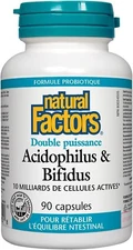 Natural Factors, Acidophilus & Bifidus Double Strength, 90 caps