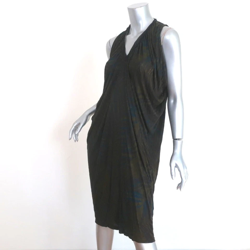 Lanvin Dress Palm Leaf Print Jersey Size Small Sleeveless V-Neck - Image 2 of 4