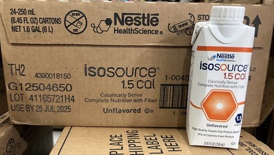 20x Nestle Isosource 1.5 Cal Tube Feeding Formula Unflavored 8.45 oz