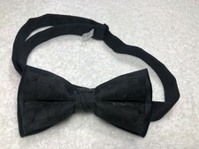 MENS ADJUSTABLE BOW TIE SOLID BLACK WITH PATTERN NWOT
