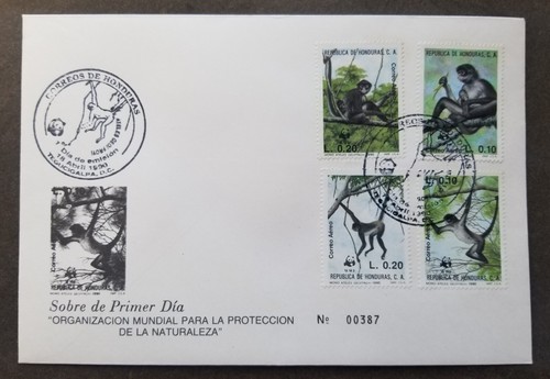 [SJ] Honduras WWF Geoffroy Spider Monkey 1990 Wildlife Fauna (FDC) *see scan - Picture 1 of 6