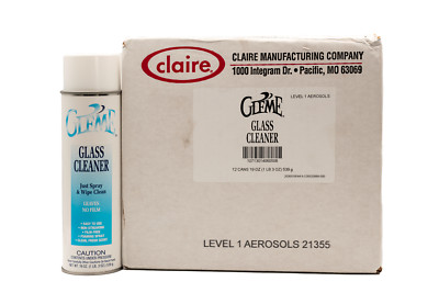 Gleme Claire Aerosol Glass Cleaner - 12 Pack - 20 OZ Cans