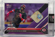 Elly De La Cruz 6/23/2023 Topps Now MLB Cycle Game-Used Base Relic Purple #25/25