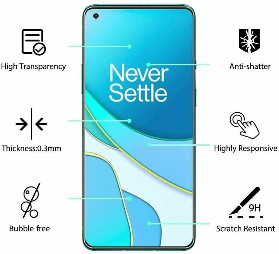 3 件装钢化玻璃屏幕保护膜 适用于 OnePlus 10 9 8 Pro Nord 2 CE N10 N100 — 第 3/4 张图片
