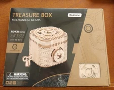 ROKR 3D Wooden Puzzle-Model Building (Treasure Box) Mechanical Gears - NEW