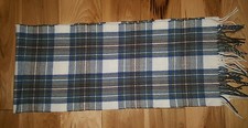 James Pringle Weavers Plaid Neck Fringe Scarf Made in Scotland Lambswool PERFECT