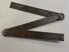 Chesterman 891 Folding Rule 12" Pocket Advertising Imperial Metric 3 Fold Tools