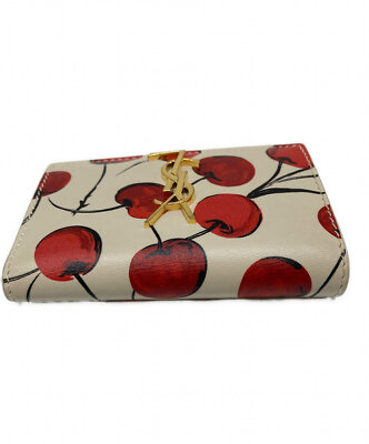 Saint Laurent Cherry Print 6 Key Holder Key Case Ivory Red Saint Laurent Cherry Print 6 Key Holder Key Case Ivory Red
