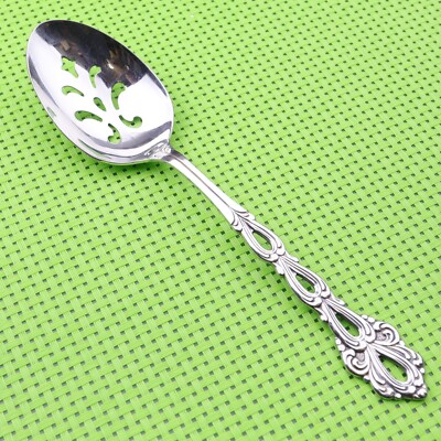 Oneida Chandelier Pierced Serving Spoon Community Stainless Flatware Silverware