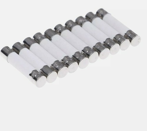 10 Qty. 5x20mm 6.3A Slow-Blow Ceramic Fuse T6.3a 250v New ✅ - Afbeelding 2 van 5