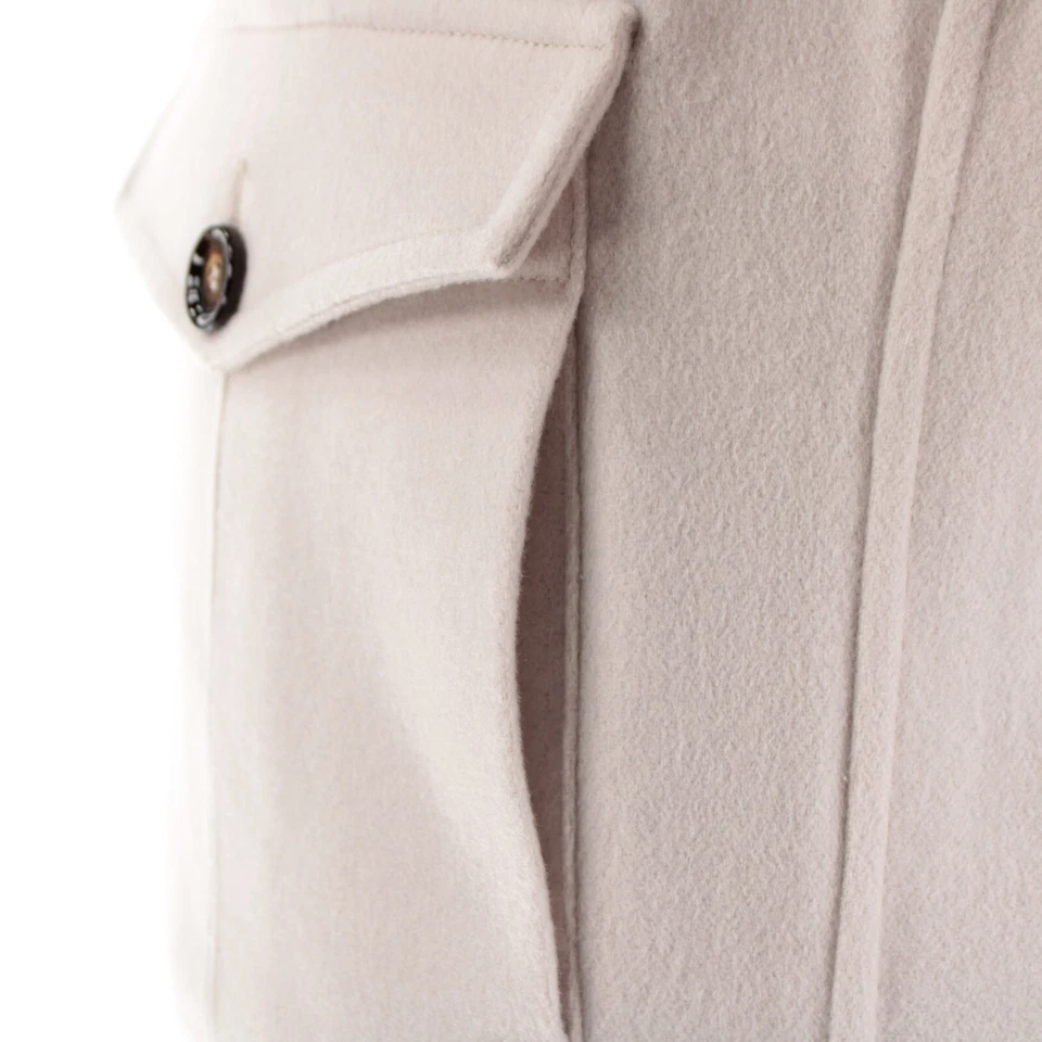 Kired Kiton NWT Furb 100% Cashmere Bomber Jacket Size 50 (M US) In Solid Beige - Image 4 of 4