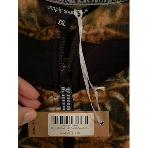 NWT Sz XXL Simply Southern Fleece Camo Vest image 4