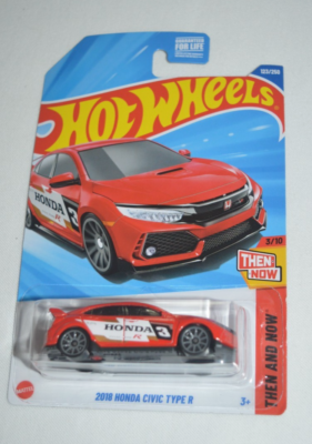 HOT WHEELS 2025 THEN AND NOW 3/10 - 2018 HONDA CIVIC TYPE R RED | eBay