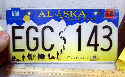 Alaska Gold Rush Centennial Nummernschild, EGC 143, abgelaufen 2012, Chilkoot Trail