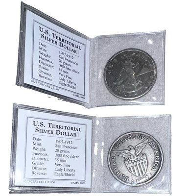 Philippines One Peso 1907 & 1909 Silver 0.800 KM#172 S Mintmark Coins