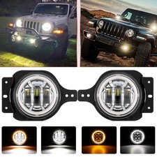 4inch Led Fog Lights Driving Lamps Angel Eye Drl For Jeep Wrangler Jl 2018-2024 4inch Led Fog Lights Driving Lamps Angel Eye Drl For Jeep Wrangler Jl 2018-2024