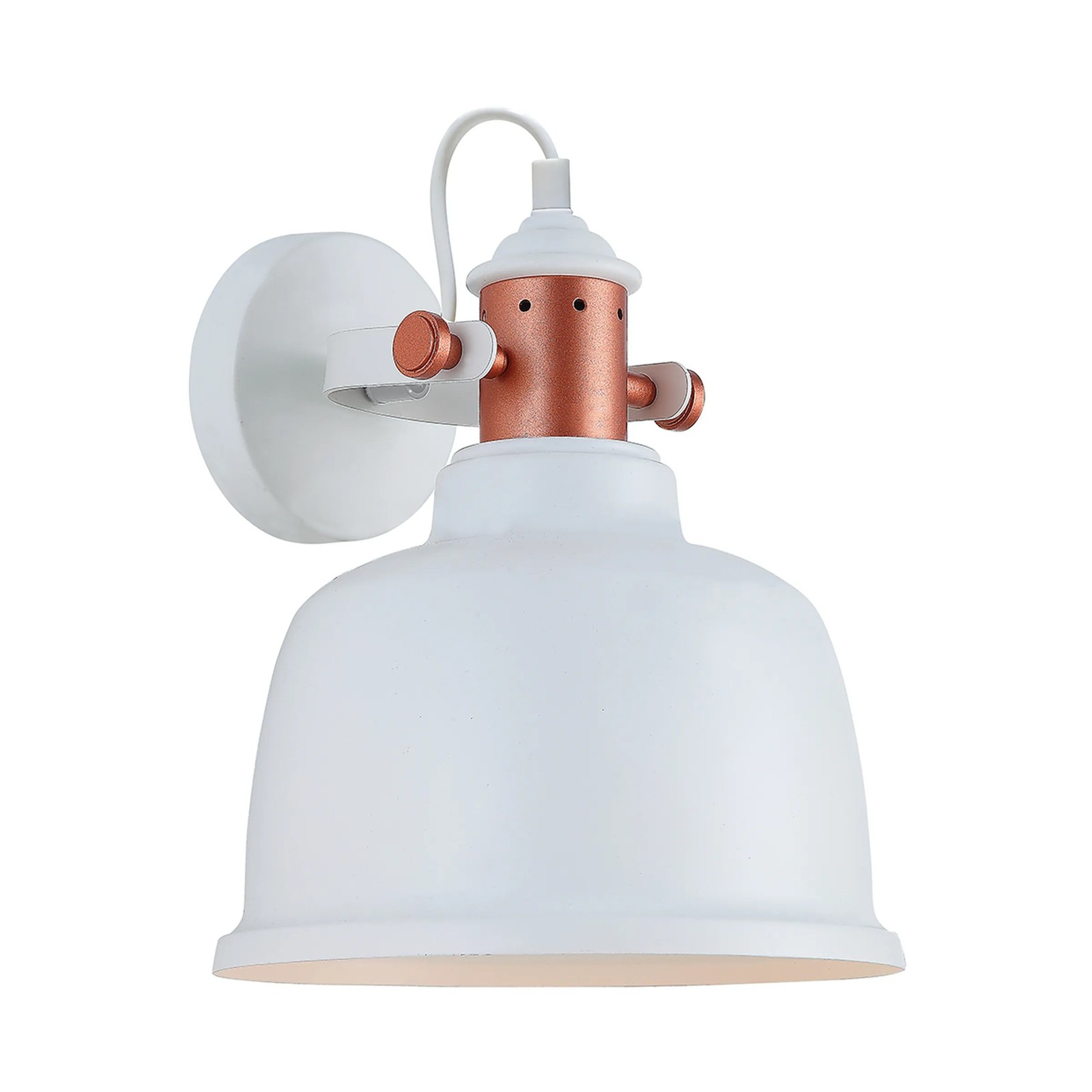 TREPPO White/ Copper Wall Light Sconce wall lamp 1x E27/ 40W