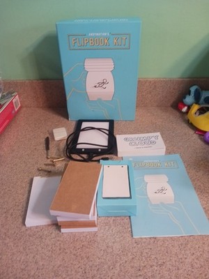 Official Andymation s Flipbook Starter Kit Animation w/ LED Light Pad Incomplete