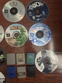 Sony PlayStation 1 PS1 NTSC-U/C Games + 6 Memory Cards & Carry Case