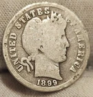 1899 P Barber Dime 90% Silver Coin G Philadelphia Mint Collector Coin USA