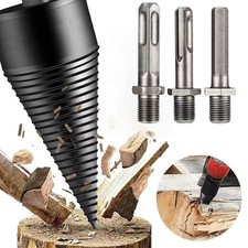 4Pcs Firewood Splitter Machine Drill Bit Wood Cone Punch Driver Shank Drill Bit