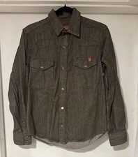 Ship John Townes Shirt - Moss Denim - M - Made In USA