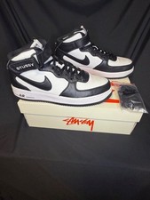 Nike Stussy x Air Force 1 Mid Black White for Sale | Authenticity