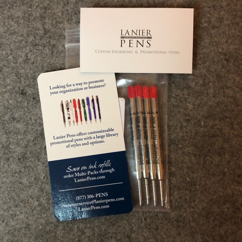 4 x Schmidt P900 Red Fine Nib Parker Style Ballpoint Refill | Lanier Pens