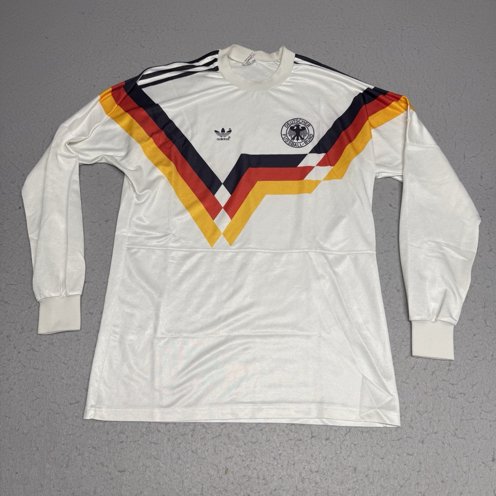 Vintage Adidas West Germany 1990 World Cup Home Jersey Long Sleeve Made in W