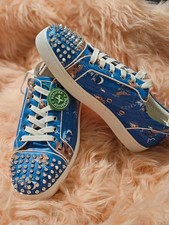 Brand NewChristian Louboutin Graphic Spiked Leather Sneaker Men's Size 42 US 9 