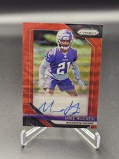 2018 Panini Prizm Rookie Auto Red Wave #RA-MHU Mike Hughes Auto Card #'d /199. rookie card picture