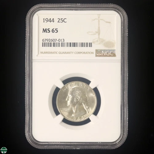 1944 Washington Quarter NGC MS 65 Nice Brilliant Luster